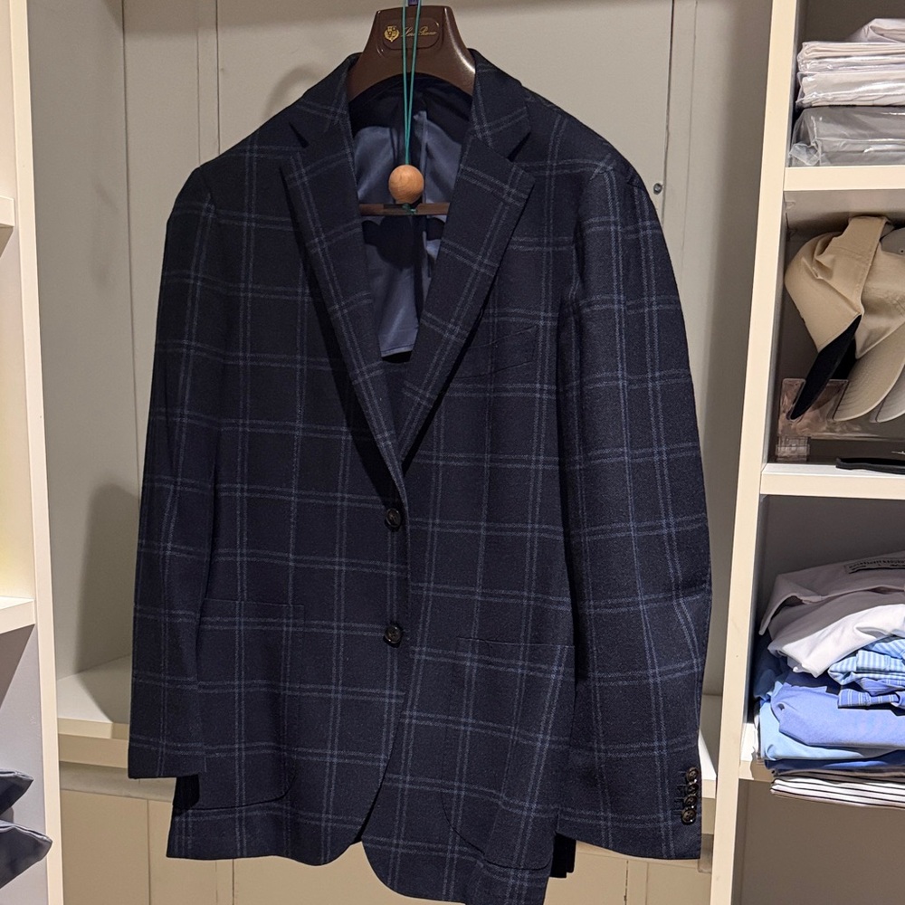 Men's Classic Navy Checkered Jacket